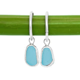 Blue Sea Glass Hoops