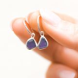 Purple Sea Glass Hoops