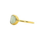 Light Blue Sea Glass, Gold Vermeil - Size P