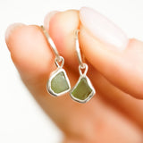 Green Sea Glass Hoops