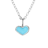 Blue Sea Glass Heart Necklace