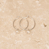 Petite Pearl Hoops - Sterling Silver
