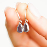 Purple Sea Glass Hoops