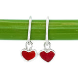 Red Sea Glass Heart Hoops