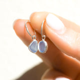 Purple/Blue Sea Glass Hoops