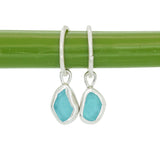 Blue Sea Glass Hoops