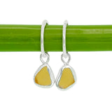 Yellow/Orange Sea Glass Hoops