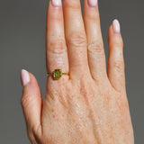 Green Sea Glass, Gold Vermeil - Size P