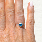 Blue Sea Glass Heart - Size O