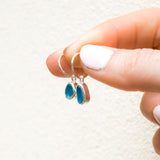 Blue Sea Glass Hoops