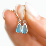 Blue Sea Glass Hoops
