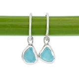 Blue Sea Glass Hoops