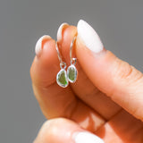 Green Sea Glass Hoops