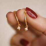 Petite Pearl Hoops - Gold Vermeil