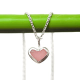 Pink Sea Glass Heart Necklace