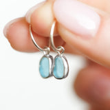 Blue Sea Glass Hoops