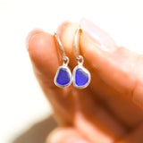 Blue Sea Glass Hoops