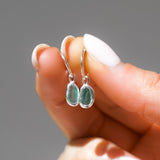 Green Sea Glass Hoops