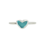 Blue Sea Glass Heart - Size R