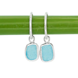 Blue Sea Glass Hoops