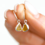 Yellow/Orange Sea Glass Hoops