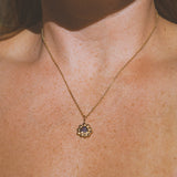 Sea Glass Sun Necklace - Gold Vermeil
