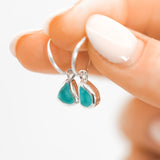 Blue Sea Glass Hoops