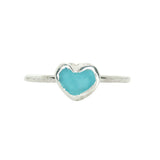 Blue Sea Glass Heart - Size P