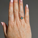 Blue Sea Glass, Gold Vermeil - Size O