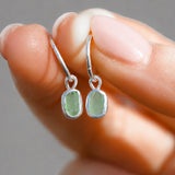 Green Sea Glass Hoops
