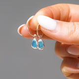 Blue Sea Glass Hoops