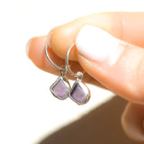 Purple Sea Glass Hoops