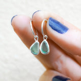 Green Sea Glass Hoops