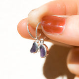 Purple Sea Glass Hoops