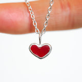 Red Sea Glass Heart Necklace