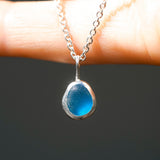 Blue Sea Glass Necklace