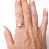 White Sea Glass, Gold Vermeil - Size S