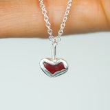 Red Sea Glass Heart Necklace