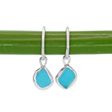 Blue Sea Glass Hoops