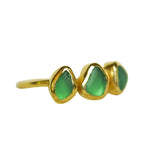 Green Sea Glass, Gold Vermeil - Size O