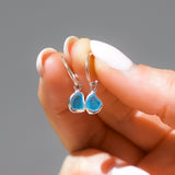 Blue Sea Glass Hoops