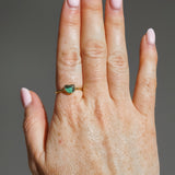 Green Sea Glass, Gold Vermeil - Size R