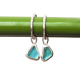 Blue Sea Glass Hoops