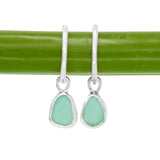 Green Sea Glass Hoops