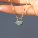 Blue Sea Glass Necklace - Gold Vermeil