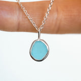 Blue Sea Glass Necklace