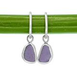 Purple Sea Glass Hoops
