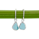 Blue Sea Glass Hoops