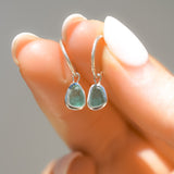 Green Sea Glass Hoops