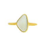 Light Blue Sea Glass, Gold Vermeil - Size P
